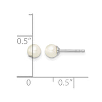 SS Madi K Rhod-plated 4-5mm White Round FWC Pearl Stud Earrings