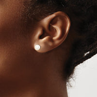 SS Madi K Rhod-plated 6-7mm White Round FWC Pearl Stud Earrings