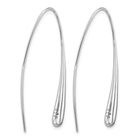 Sterling Silver Rh-Plated Polished Teardrop Threader