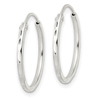 Sterling Silver Polished D/C Endless Hoop Earrings