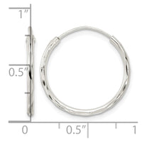 Sterling Silver Polished D/C Endless Hoop Earrings