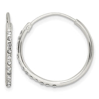 Sterling Silver Crystal Endless Hoop Earrings