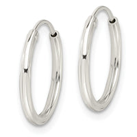 Sterling Silver Diamond-cut 1.5x15mm Endless Tube Hoop Earrings