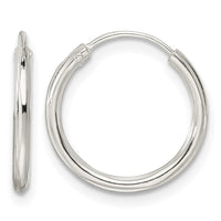Sterling Silver Diamond-cut 1.5x15mm Endless Tube Hoop Earrings