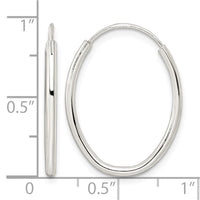 Sterling Silver Polished Endless Oval Hoop Earrings