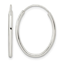 Sterling Silver Polished Endless Oval Hoop Earrings