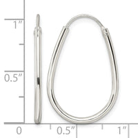 Sterling Silver Polished Endless Teardrop Hoop Earrings