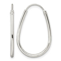 Sterling Silver Polished Endless Teardrop Hoop Earrings
