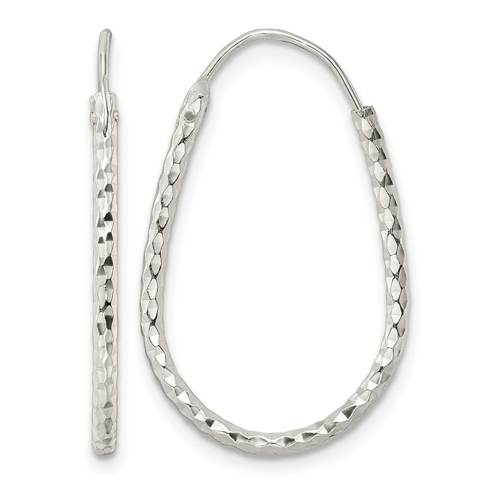 Sterling Silver Polished D/C Endless Hoop Earrings