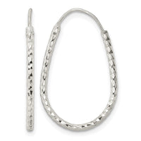 Sterling Silver Polished D/C Endless Hoop Earrings