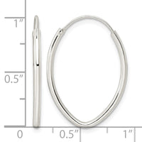 Sterling Silver Polished Endless Oval Hoop Earrings