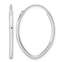 Sterling Silver Polished Endless Oval Hoop Earrings