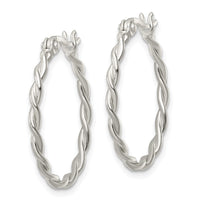 Sterling Silver Polished Twisted Hoop Earrings