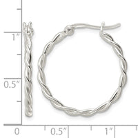 Sterling Silver Polished Twisted Hoop Earrings