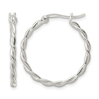 Sterling Silver Polished Twisted Hoop Earrings