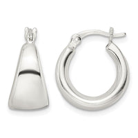 Sterling Silver Polished & Tapered Round Hoop Earrings