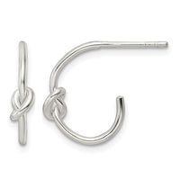 Sterling Silver Polished Knotted Hoop Earrings