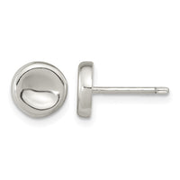 Sterling Silver Polished Puffed Circle Post Earrings