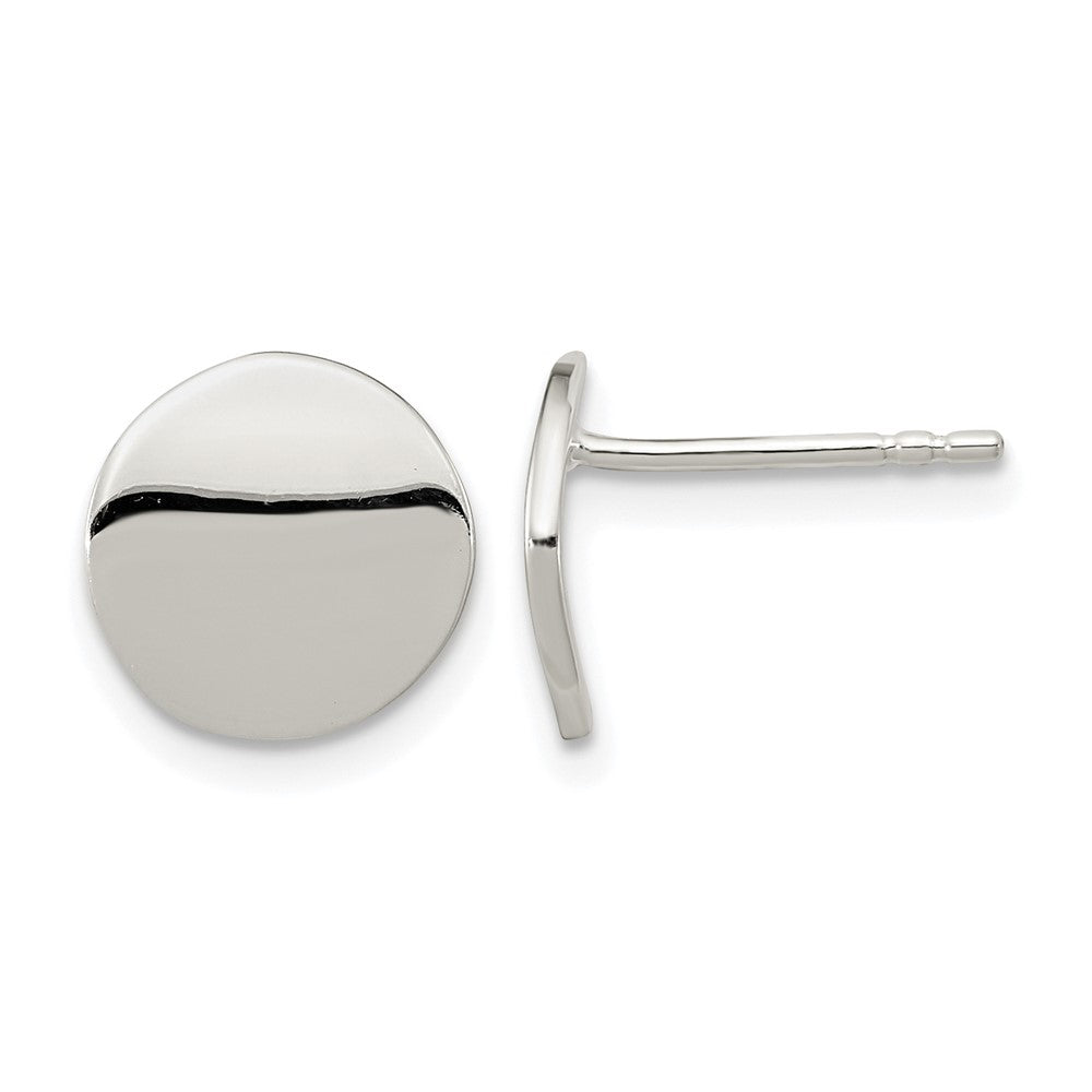 Sterling Silver Polished Flat Circle Post Earrings