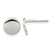 Sterling Silver Polished Flat Circle Post Earrings