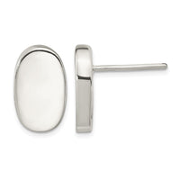 Sterling Silver Polished Oval Post Earrings