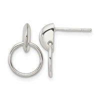 Sterling Silver Circle Dangle Post Earrings