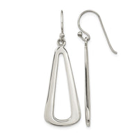 Sterling Silver Polished Teardrop Dangle Shephard Hook Earrings