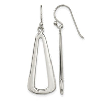 Sterling Silver Polished Teardrop Dangle Shephard Hook Earrings