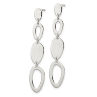 Sterling Silver Polished Fancy Ovals Post Dangle Earrings