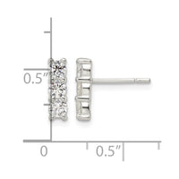 Sterling Silver Polished Three CZ Post Earrings