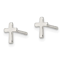 Sterling Silver Polished Latin Cross Petite Post Earrings