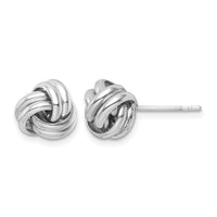 Sterling Silver Rhodium-plated Post Love Knot Earrings