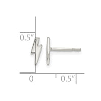 Sterling Silver Polished Tiny Lightning Post Earrings
