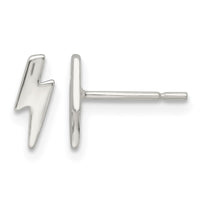 Sterling Silver Polished Tiny Lightning Post Earrings
