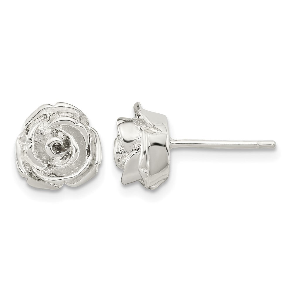 Sterling Silver Polished Rose Post Earrings