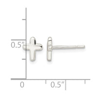 Sterling Silver Polished Latin Cross Post Earrings