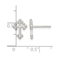 Sterling Silver Polished Budded Cross Post Earrings