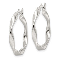 Sterling Silver Polished Twisted Hoop Earrings