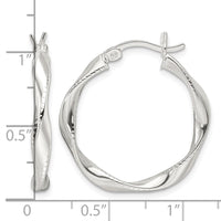 Sterling Silver Polished Twisted Hoop Earrings