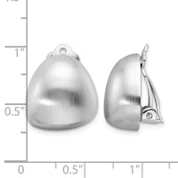 Sterling Silver Rhodium-plated Satin Non-Pierced Earrings