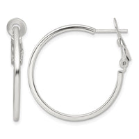 Sterling Silver Polished 1.75mm Omega Back Round Hoop Earrings