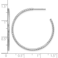 Sterling Silver Rhodium-plated D/C Hollow Tube C-Hoop Earrings