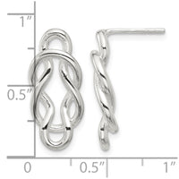 Sterling Silver Polished Double Fancy Knot Post Earrings