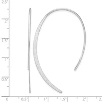 Sterling Silver Rhodium-plated Brushed and Lasered Threader Earrings