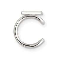 Sterling Silver E-coated Polished & Textured Wing Single Cuff Earring