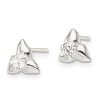 Sterling Silver Polished Triangular CZ Post Earrings