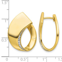 Sterling Silver Gold-tone Polished Fancy CZ Earrings