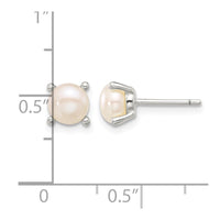 Sterling Silver E-Coating 6mm FWC Pearl Post Earrings
