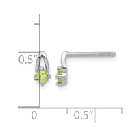 Sterling Silver Rhodium-plated Peridot Post Earrings