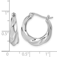 Sterling Silver Rhodium-plated Twisted Hoop Earrings